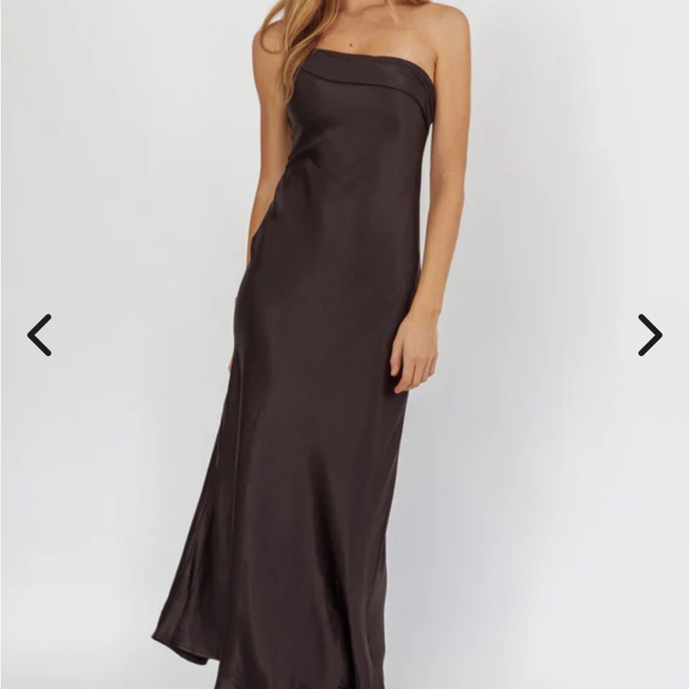 Carmel One-Shoulder Sash Maxi Dress Black